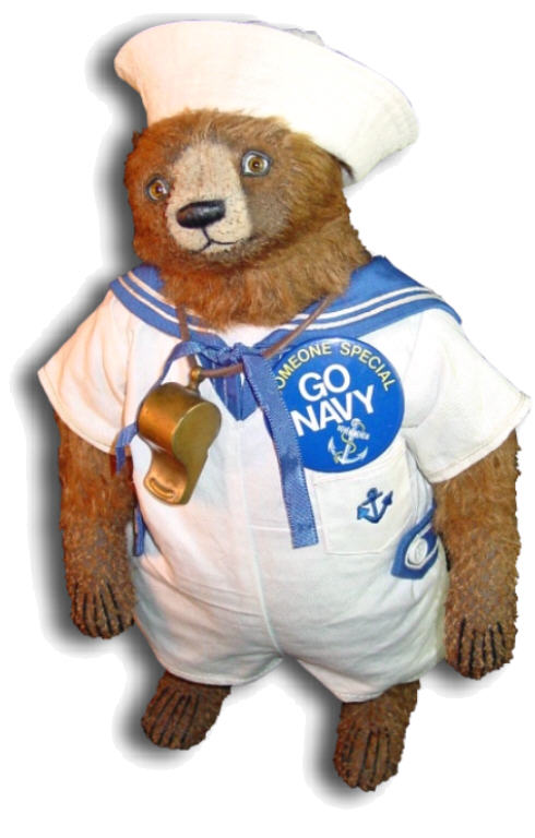 Mohair Teddy Bear Handmade by Artist Denise Purrington - Sea Fairin' Sam 